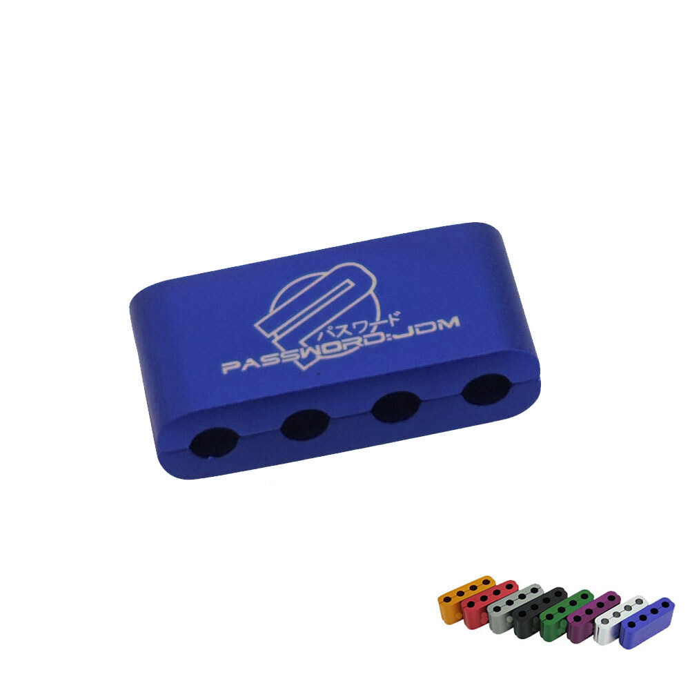 3pcs/pack JDM SPW Password Car Spark Plug Electrical Wire Clamp Separator Line Ignition Cable Clip Auto Decoration (Blue)