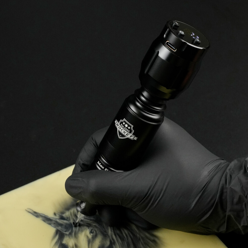 Tên lửa mini Máy Bút Tattoo Công suất lớn động cơ hiệu suất ổn định có thể điều chỉnh độ sâu Hộp mực RCA bút xoay máy xăm