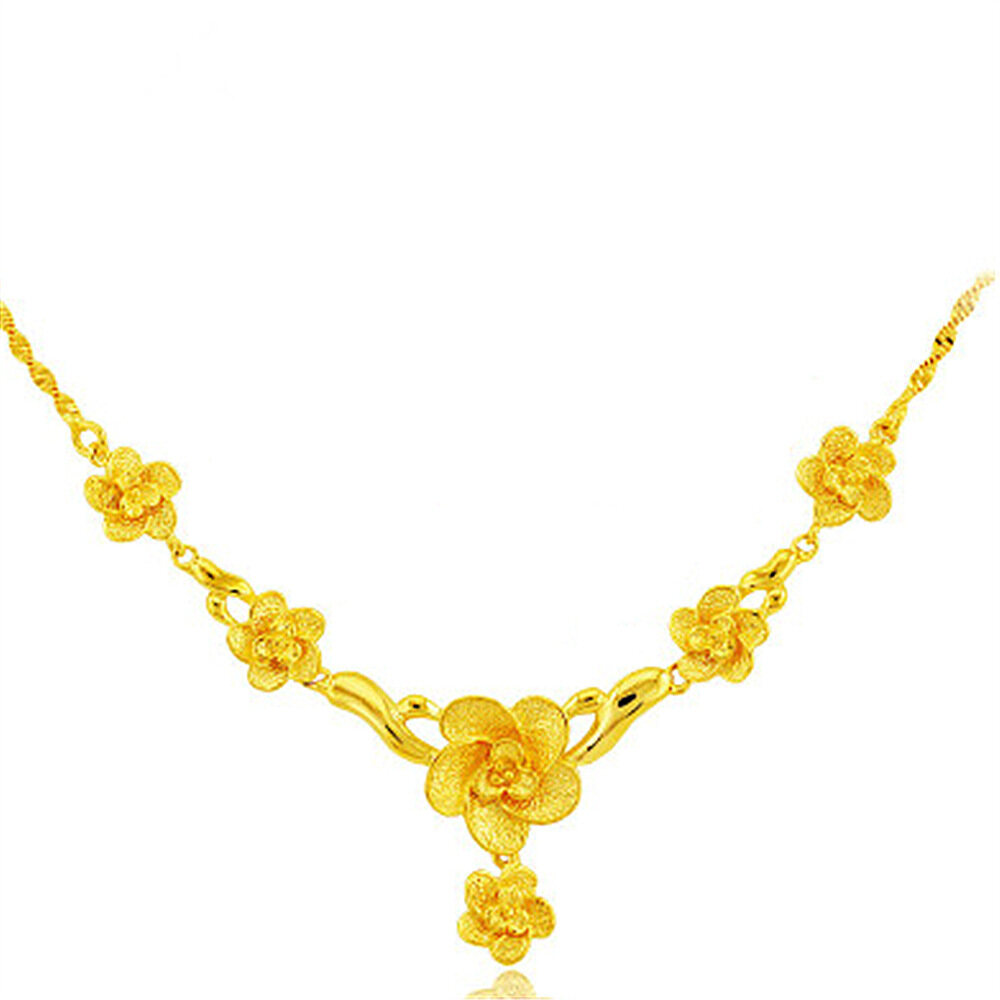 Wgk sand gold flower set chain gold-plated jewelry plum blossom necklace cherry blossom necklace female bride wedding gift