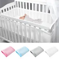Crib Bumper,Cotton Breathable Crib Bumper Pads Washable Padded Crib Liner Set for Baby Boys Girls Safe Bumper Guards,133/×28/×2.5cm