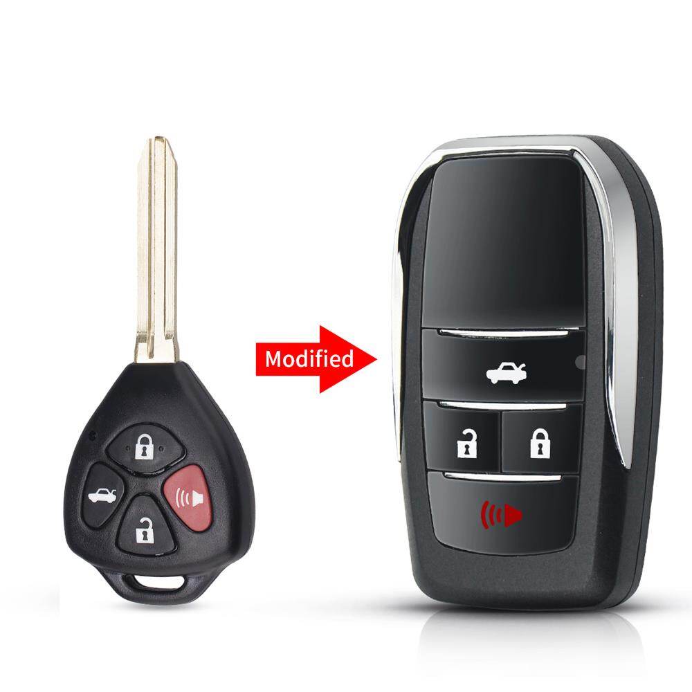 Thay Thế Sửa Đổi Gấp Xe Từ Xa Vỏ Bọc Chìa Khóa Cho TOYOTA Scion Corolla RAV4 Camry Avlon 4 Nút Đầu Chìa Chưa Cắt