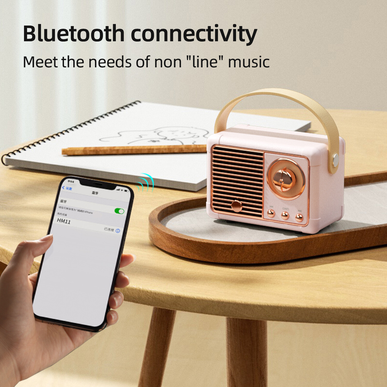HM11 Mini Speaker Bluetooth 5.0 Portable Speaker  Bluetooth Speaker Rechargeable Beautiful Bluetooth Stero Subwoofer support TF Card, USB, Hands-Free Call Function with Strap
