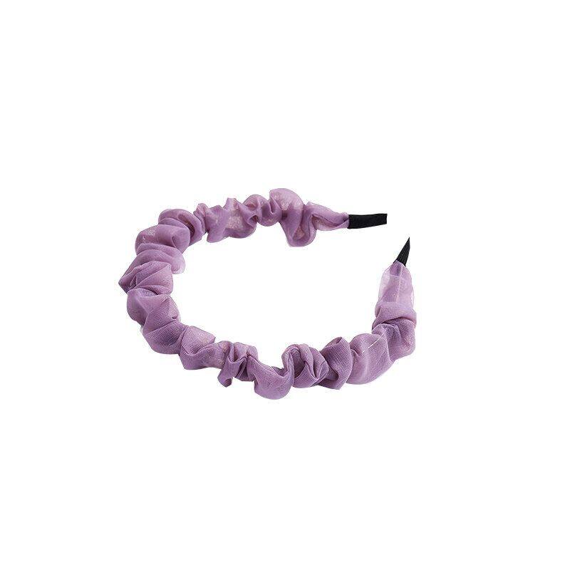 Korean Style Ruffled Pleated Hairband, Solid Color