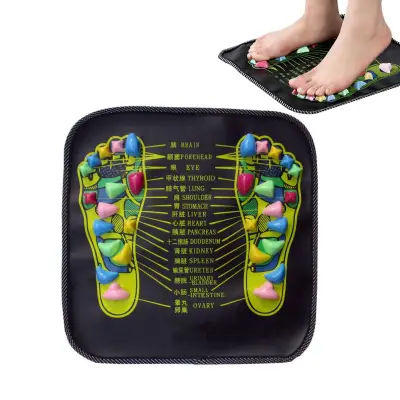 [RAYA SALE] 2 in 1 Chinese Foot Massage Pad Reflexology Walk Stone Pain Relieve Mat Pad Chinese Health Care Massage 35*35CM