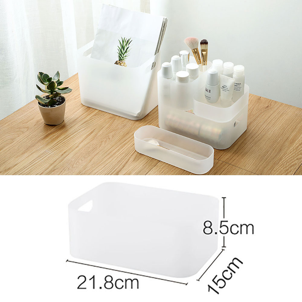 Homenhome Transparent Cosmetic Storage Box Desktop Makeup Brush Bucket Skin Care Lipstick Finishing Box