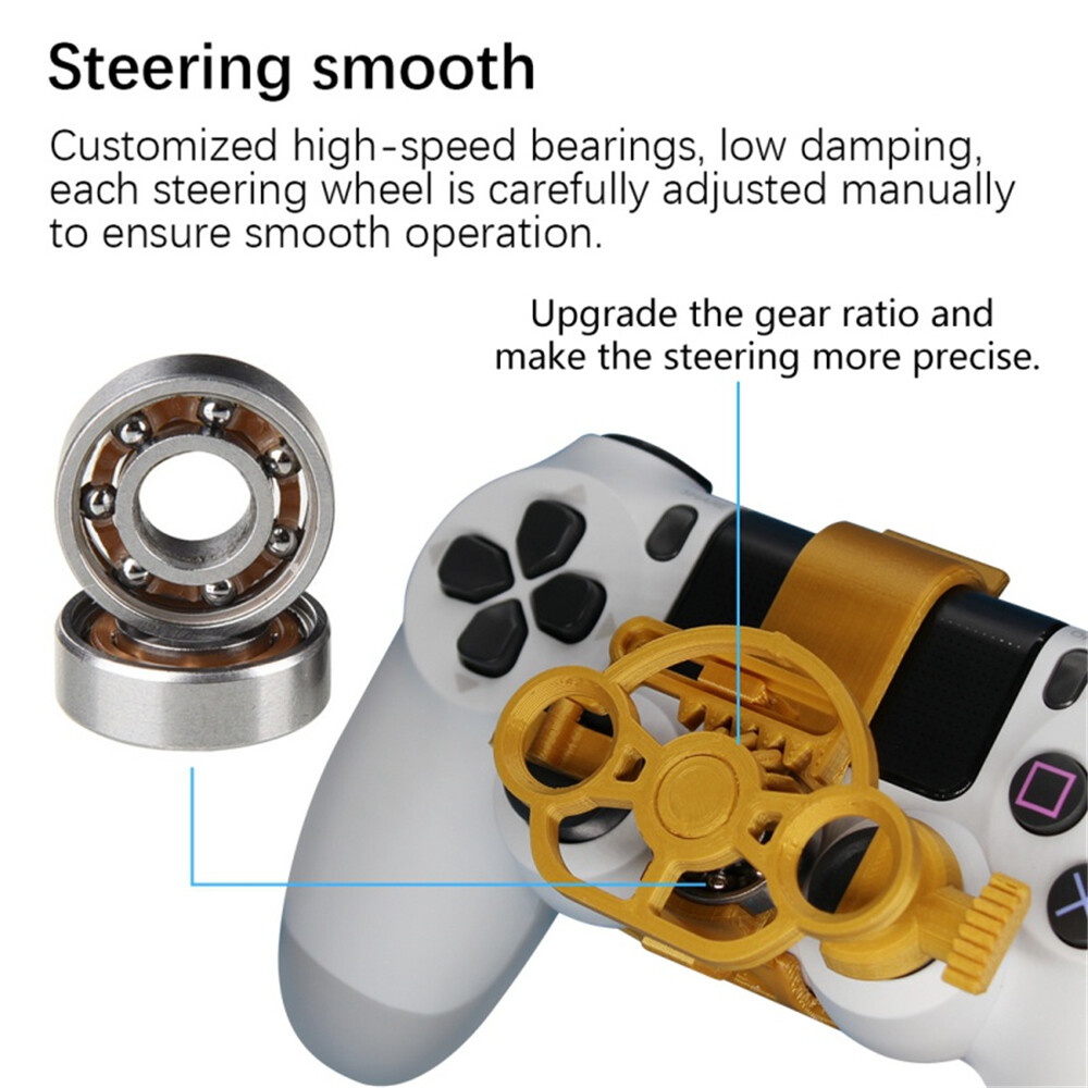 For PS4 Controller Racing Games Mini Steering 3D Printing Wheel Auxiliary Controller Game Joystick Simulator Gamepad