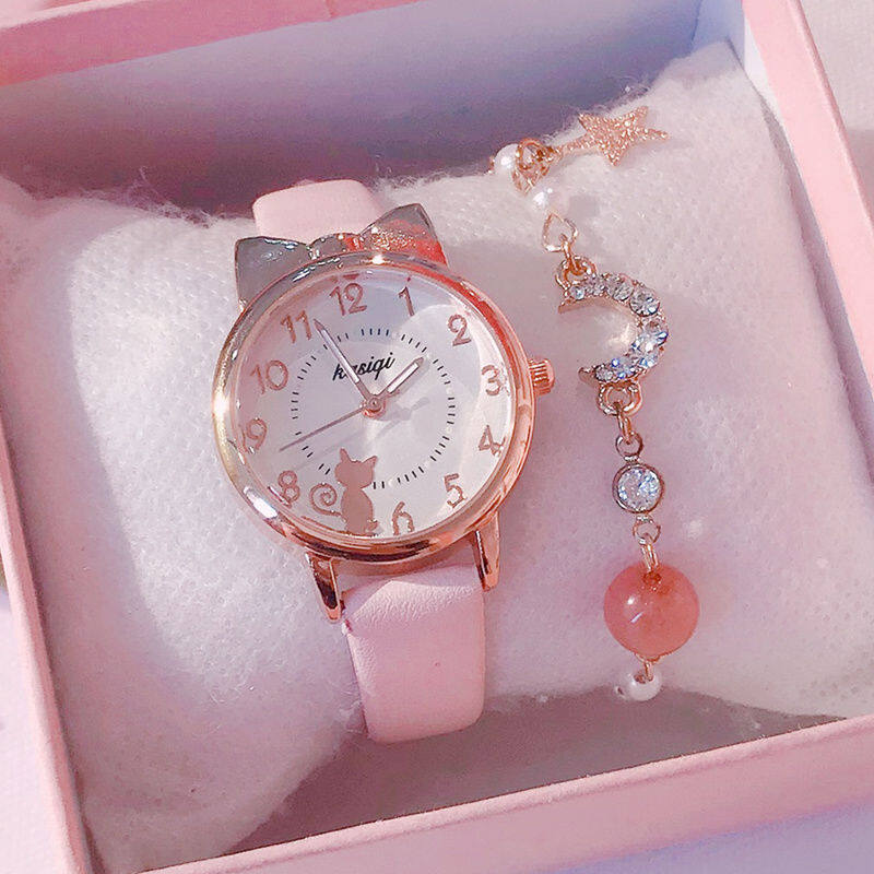 Childrens Korean Girls Quartz Watch Waterproof and Primary and Middle School Students Watch Malaysia