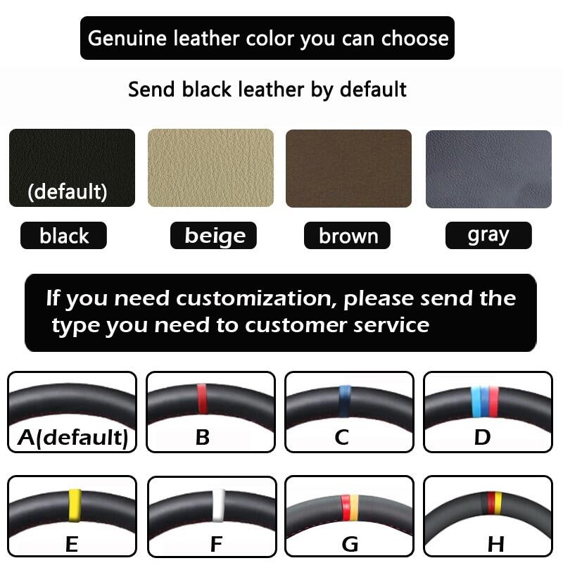 Handsewing Black Genuine Leather Steering Wheel Covers For BMW E39 E46 325i E53 X5