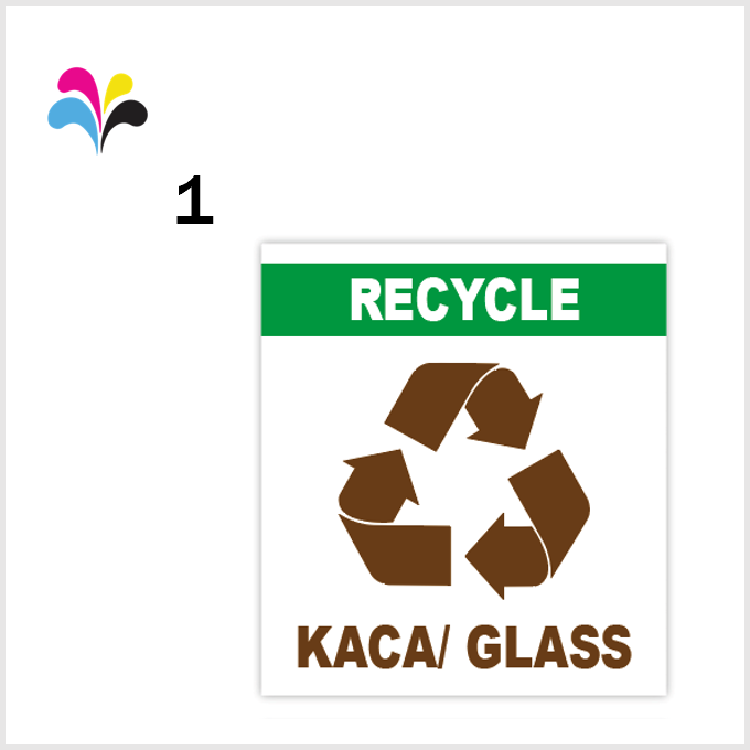 Recycling Label Sticker Recycle Sticker Kitar Semula Kaca Glass Tin