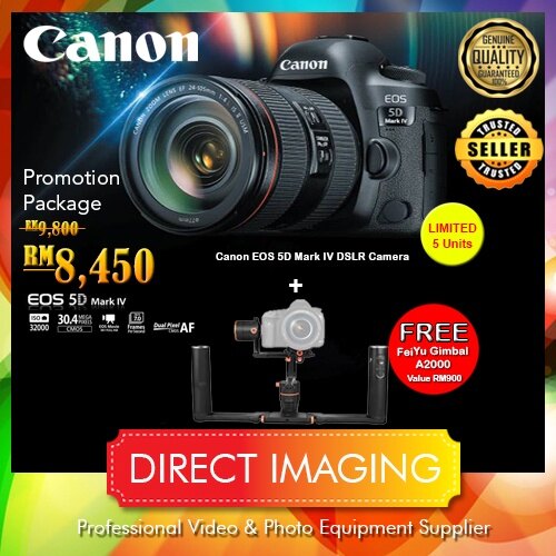 Canon EOS 5D Mark IV DSLR Camera Free Feiyu Gimbal A2000 (Limited
