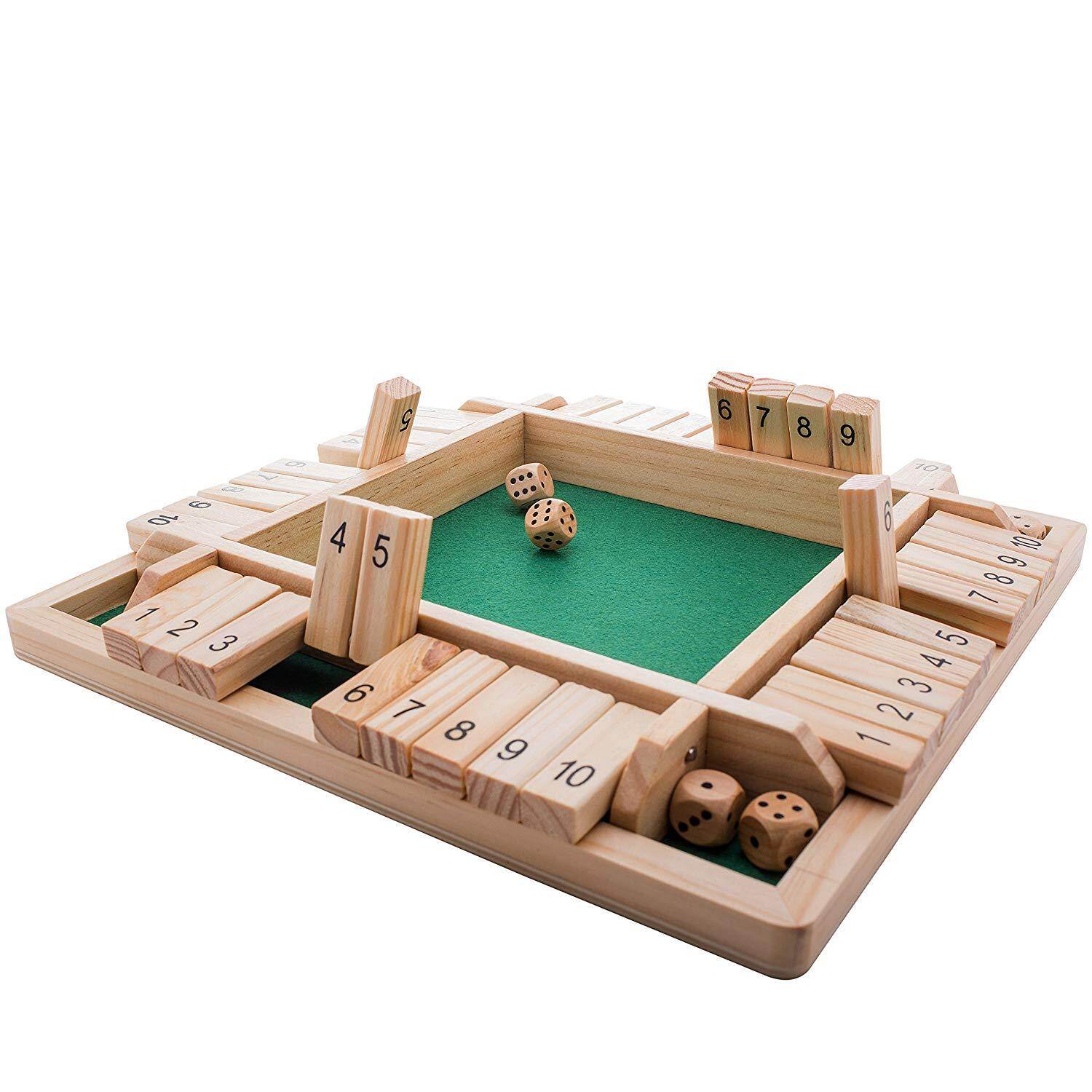 4-Way Shut The Box Dice For Drinking Party Board Game