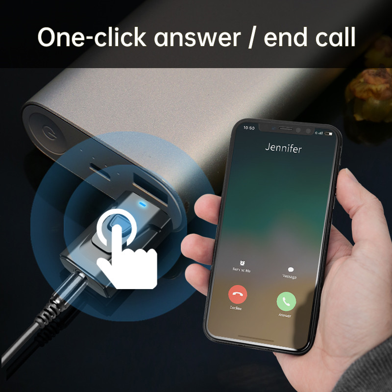 VAOLRO 4 Trong 1 USB Bộ Phát Bluetooth Receiver Với Mic Gọi Rảnh Tay 3.5Mm Aux Âm Thanh Stereo RCA Bộ Chuyển Đổi Âm Thanh Không Dây Cho TV Trên Xe PC Loa Bluetooth Headphone