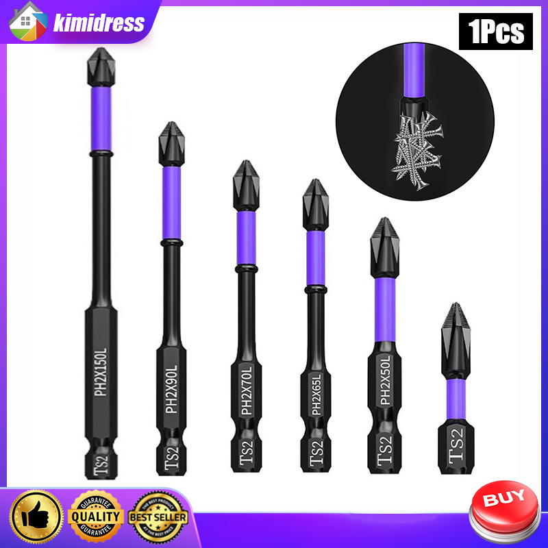 Không trượt PH2 từ hàng loạt đầu tuốc nơ vít chữ thập độ cứng khoan tác động bit hàng loạt đầu