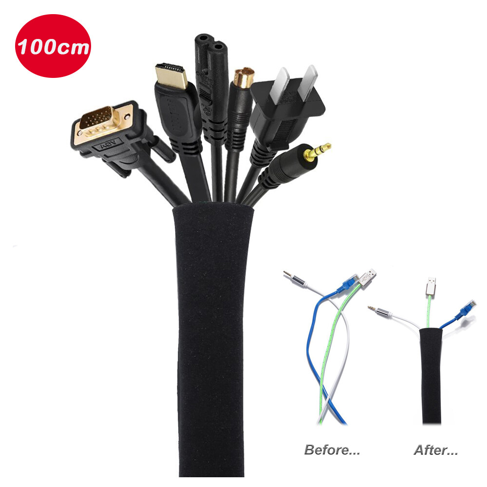 Cable Concealer Management Sleeve Wire Organizer for TV Computer Fridge