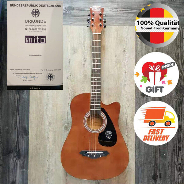 Mito MG-38 38 Inch Light Brown Glossy Acoustic Guitar Folk Guitar [Sound From Germany] # Yamaha Gitar Kapok F310 Martin Malaysia