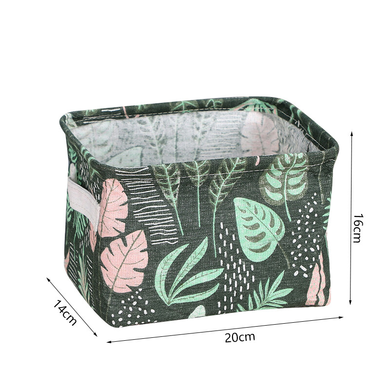Loozykit Foldable Cotton Linen Storage Basket Stationery Underwear Clothes Stowage Bin Wardrobe Toys Organizer