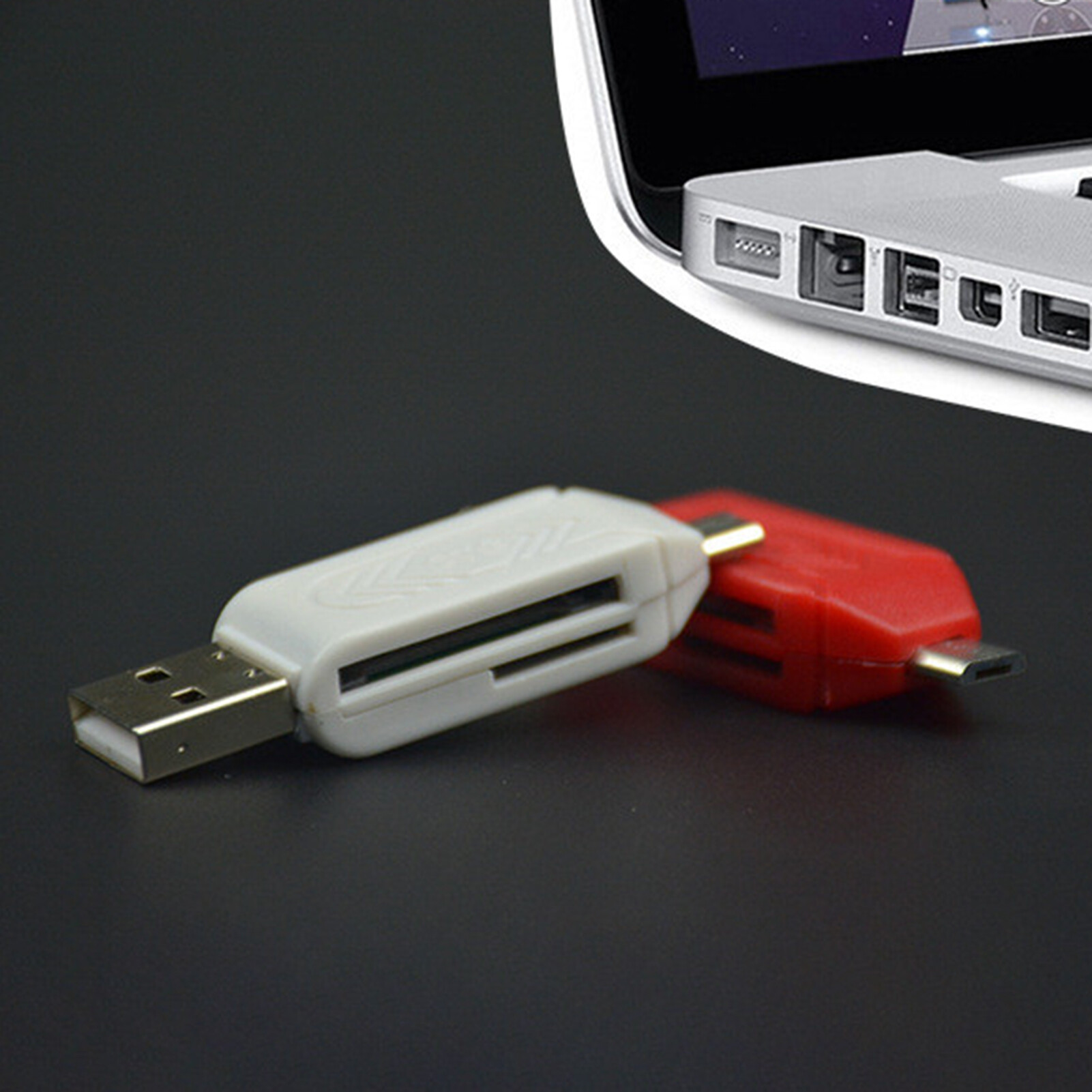 2 in 1 Plug Play High Speed Computer Card Reader USB 2.0 SD-Card TF Flash OTG Card Reader Computer Accessories Computer Card Reader