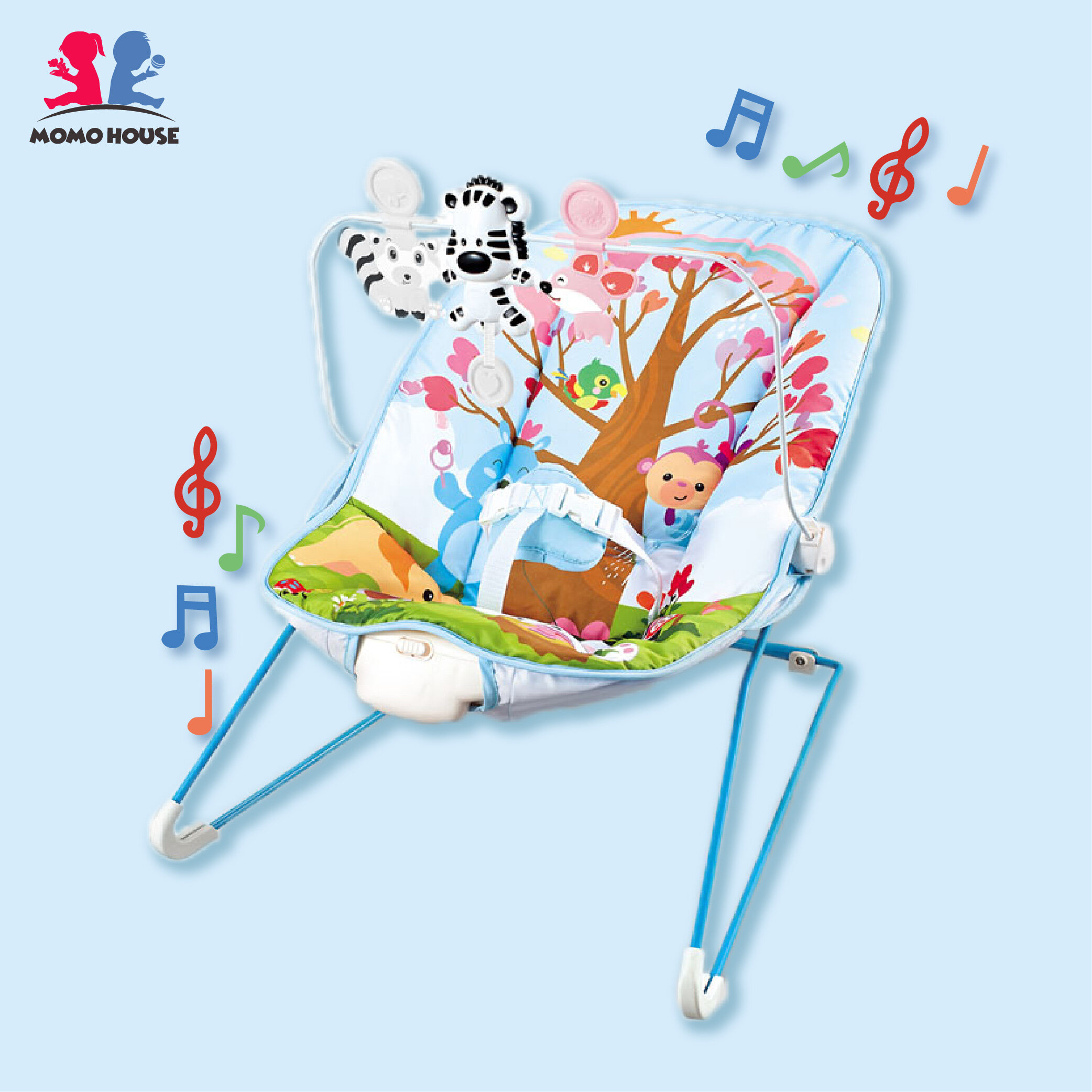 MOMO HOUSE Baby Rocker Bouncer Chair With Toys & Music