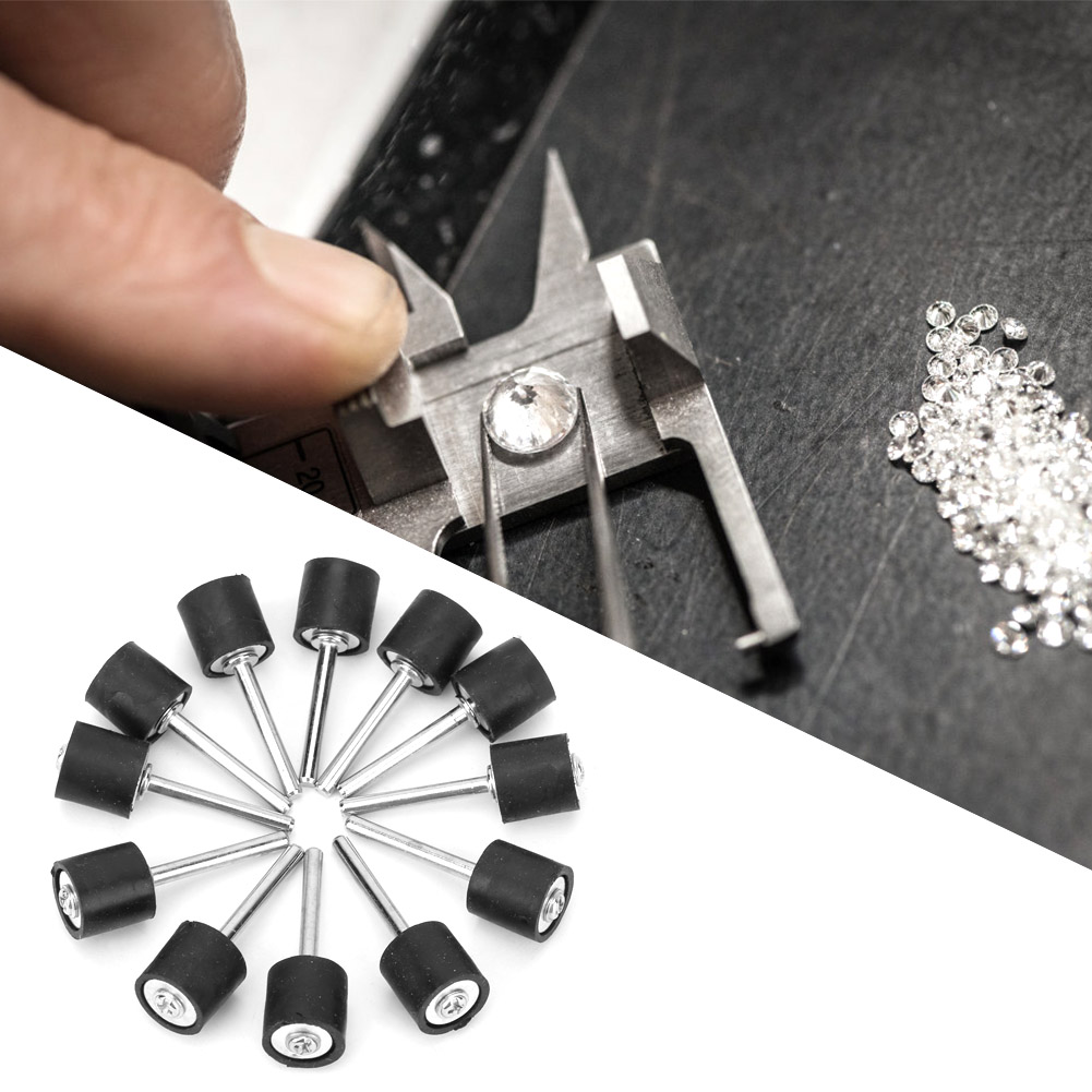 12Pcs Polished Iron Sanding Drum holder Rubber chuck 1/8 Inch Stem sanding handle for compatible rotary tool