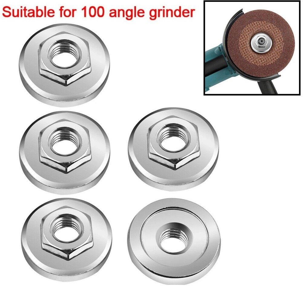 1/5PCS Stainless Steel Hex Nut Tools M10 Replacement For 100 Type Angle Grinder Chuck Locking Plate Quick Clamp
