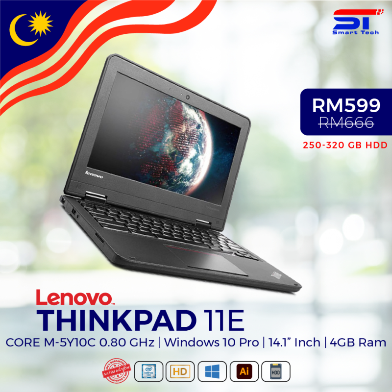 🔥 LAPTOP MURAH 🔥 Lenovo ThinkPad 11e - CORE M-5Y10C (4GB RAM | 320GB HDD) Malaysia