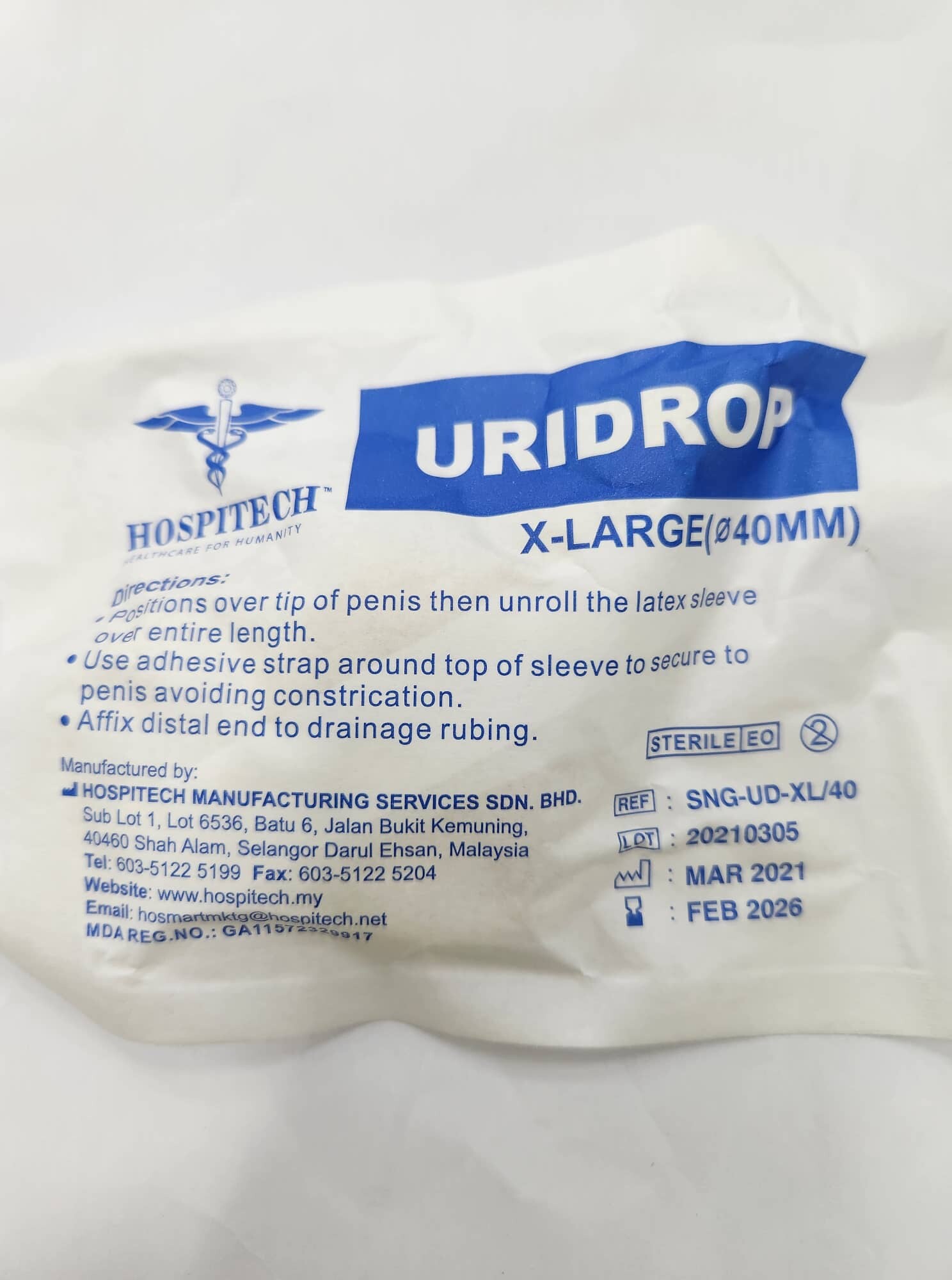 URIDROP Male External Catheter (condom catheter) XL40MM Lazada