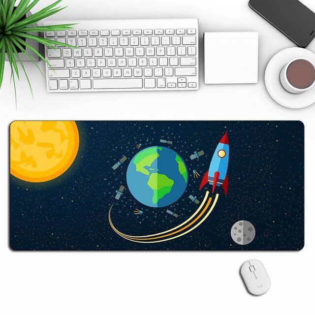 80x30cm Universe Milky Way Planet AstronautRocket Sci-Fi mouse pad For PC Computer Game Mouse Pad Large mousepad desk pad