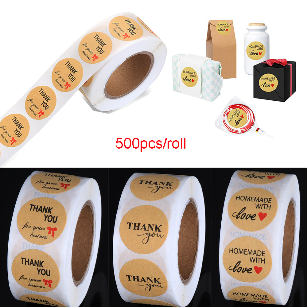 Supplies Wedding Decor Box Handmade with Love Kraft Stickers Tag Package Label