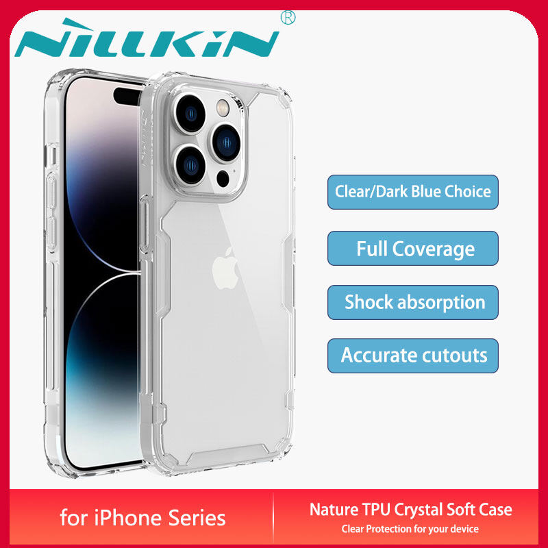 Nillkin for Apple iPhone 15 14 13 Pro Max Plus Case Crystal Nature TPU Shockproof Back Cover iphone15 casing