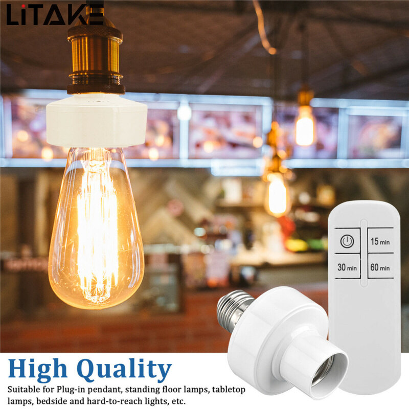LITAKE E27 Lamp Holder Wireless Remote Control Stable Performance Light Bulb Cap Socket Switch Screw Kit