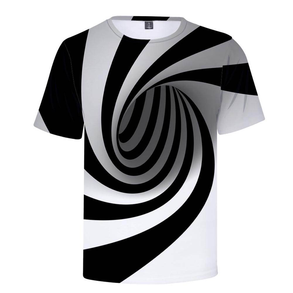 3D Hipnosis Swirl Lengan Pendek Cetak 
