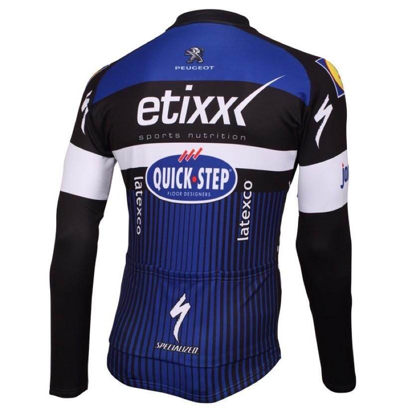 Men Blue Cycling Long Sleeve Jersey