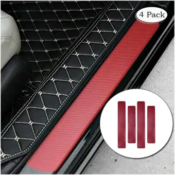 4 Pack Car Door Sill Protector Big Autoparts 3d Carbon Fiber