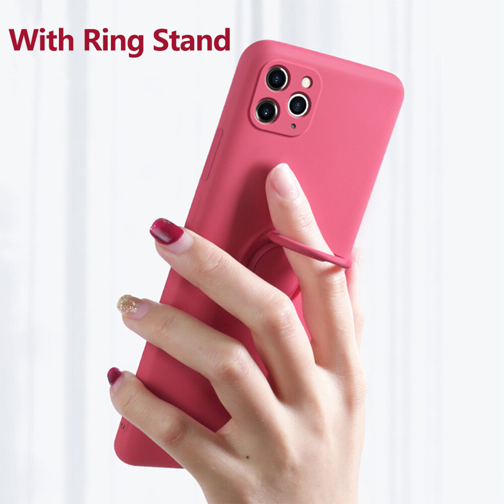【With Bracket+lanyard】KISSCASE Liquid Silicone With Strap Case For iPhone 15 Pro Max 14 Plus 13 Pro 13 12 11 Protector Case Cover