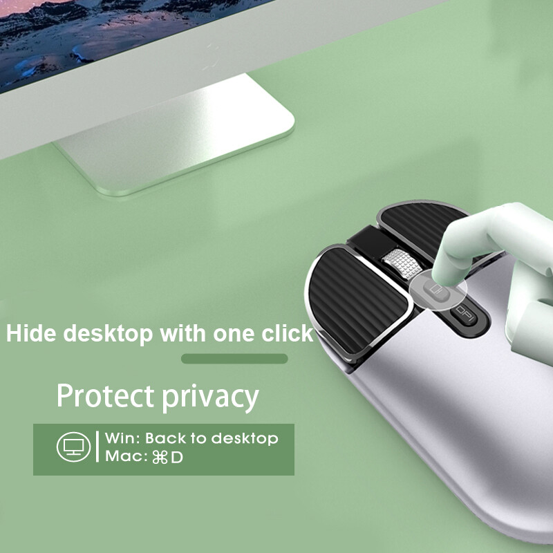 VAORLO Chuột Hai Chế Độ Không Dây Bluetooth 5.1 + 2.4G Chuột Quang Chơi Game USB Sạc Được Chuột Máy Tính Chuột Máy Tính Để Bàn Dành Cho Mac Ipad Android