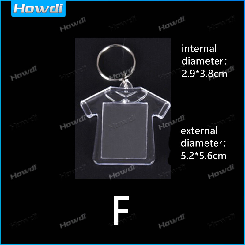1 PC Photo Frame Keychian Acrylic Picture Frame Keyring DIY Split Ring Pendant（No photo just blank keychain）