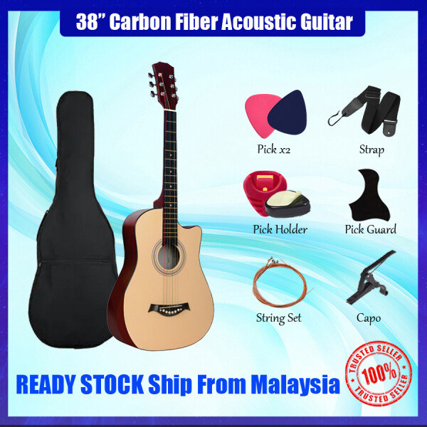 38 Inch Carbon Fiber Composite Acoustic Guitar Combo SET/Package SET Malaysia