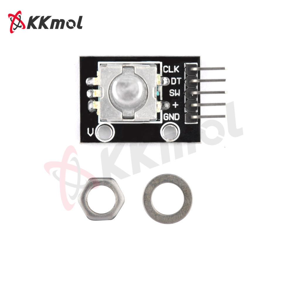 KKmol KY-040 For Module 360 Degrees Rotary Encoder Brick Sensor Module Switch Development Board 5V 5 Pins with Threaded for Arduino