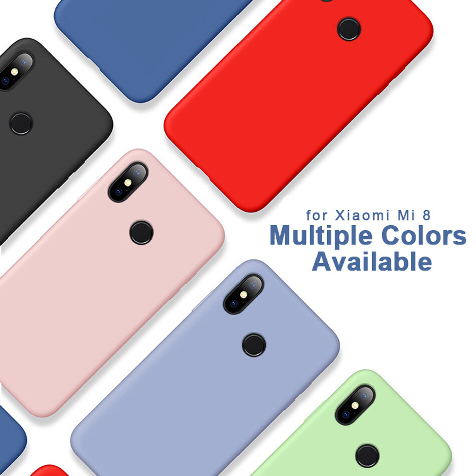 Mi 8 Case for Xiaomi Mi 8 SE Original Liquid Silicone Case Rubber Microfiber Cloth Lining Cushion Capa for Mi 8 Lite Explorer casing