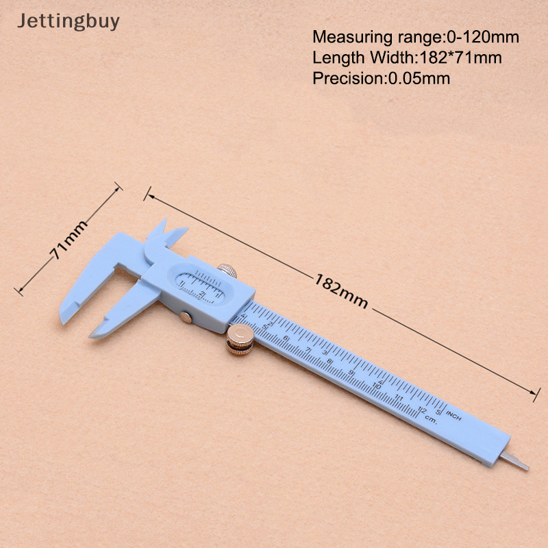 【Jettingbuy】 Flash Sale Double Rule Scale Plastic Vernier Caliper Measuring Student Mini Tool Ruler
