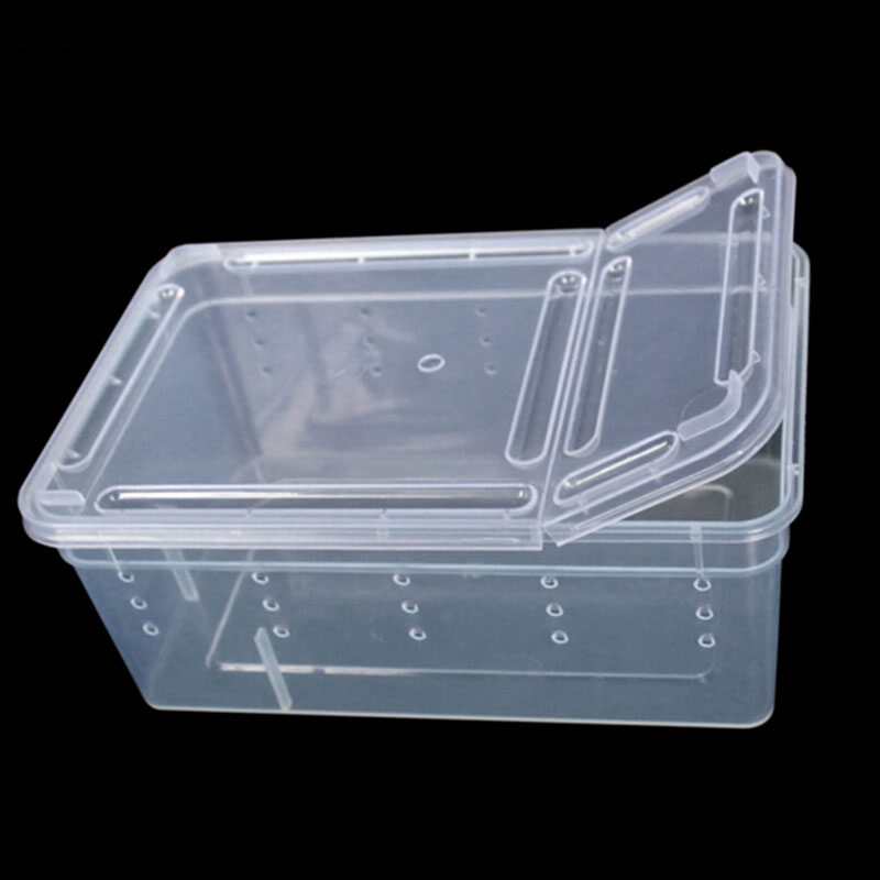 Transparent Plastic Box Insect tile Transport Breeding Live Food Feeding Box