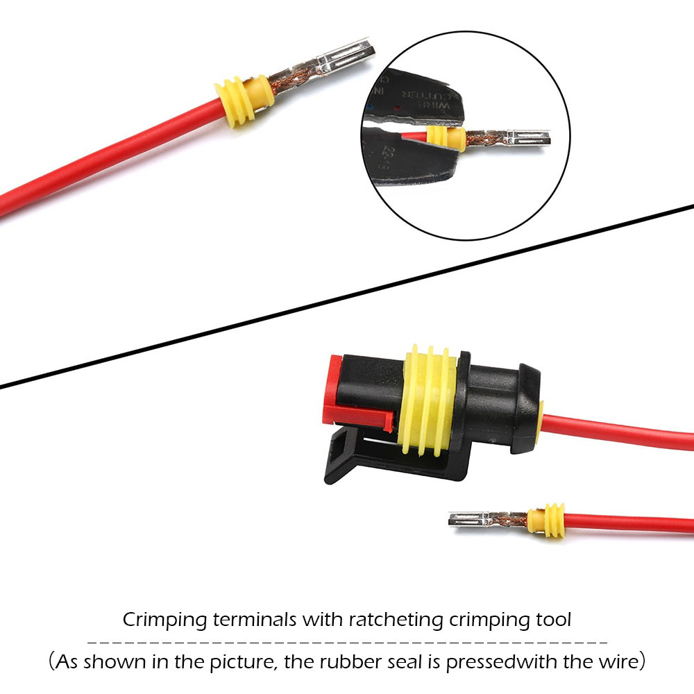 300PCS Dây Điện Giắc Kết Nối 1-4 Pin Way Không Thấm Nước Thiết Bị Đầu Cuối Cầu Chì Lưỡi