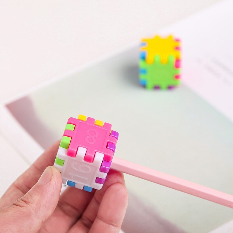 1 KHỐI Rubik Dễ Thương Ngẫu Nhiên Quà Tặng Giải Thưởng Cho Sinh Viên Gọt Bút Chì Đồ Dùng Học Tập