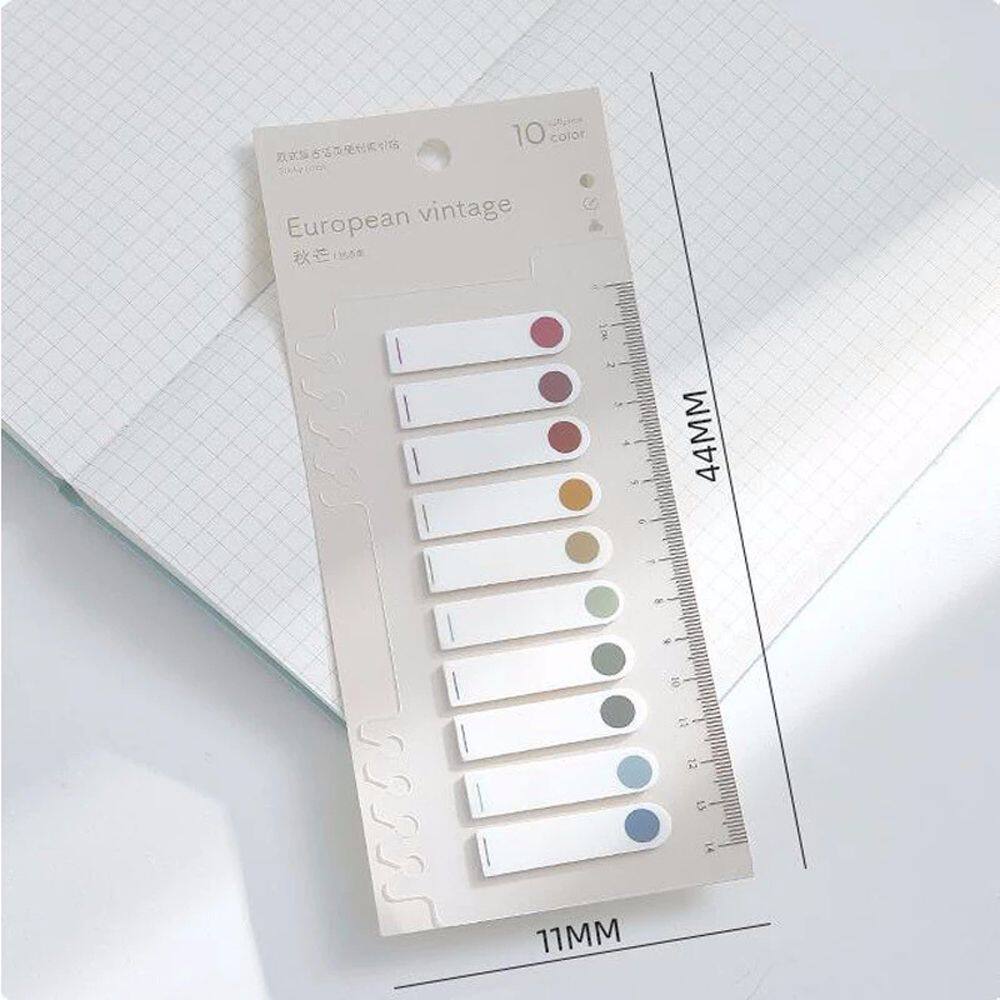 MMLUCK Colorful School Stationery Removable Translucent Color Pagination Label Notepad Stickers Note Bookmarks Memo Pad Label Sticky Notes Loose Leaf Index Sticky Notes