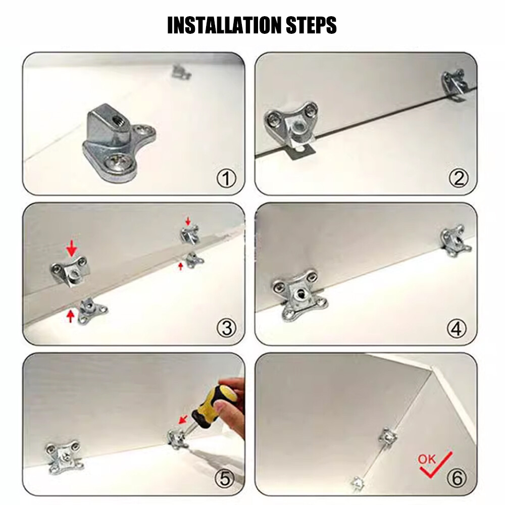 Polocat 1-10 set Furniture Handware Link Corner Code Support Connector Right Angle L Shape Bracket Holder 90 Degree Reinforced Butterfly Shaped