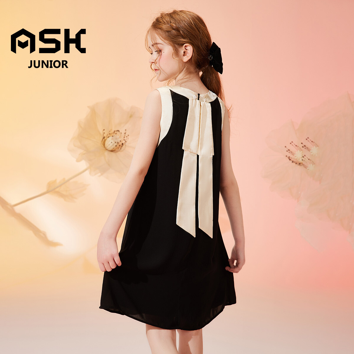 Girls Solid Color Sleeveless Dress Luxury Evening Dress