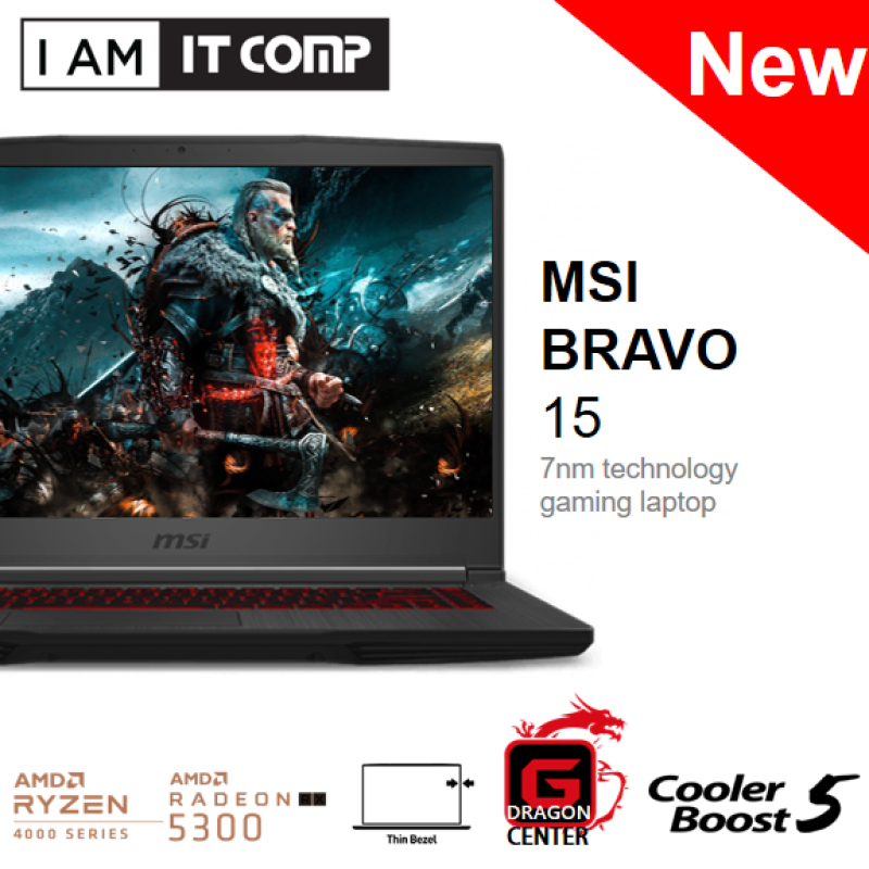 MSI Bravo 15 A4DCR-069 15.6 FHD Gaming Laptop (RYZEN5-4600H/8GB/512GB/ATI RX5300/W10) FOC MSI GAMING BACKPACK Malaysia