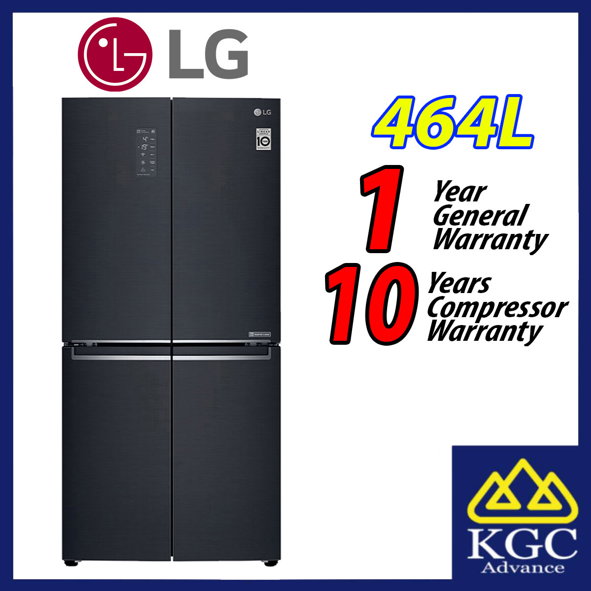 (Free Shipping) LG 594L Fridge GC-B22FTQPL 4-Door Slim French Door Refrigerator Peti Sejuk 冰箱 with Inverter Linear Compressor Hygiene FRESH⁺ᵀᴹ