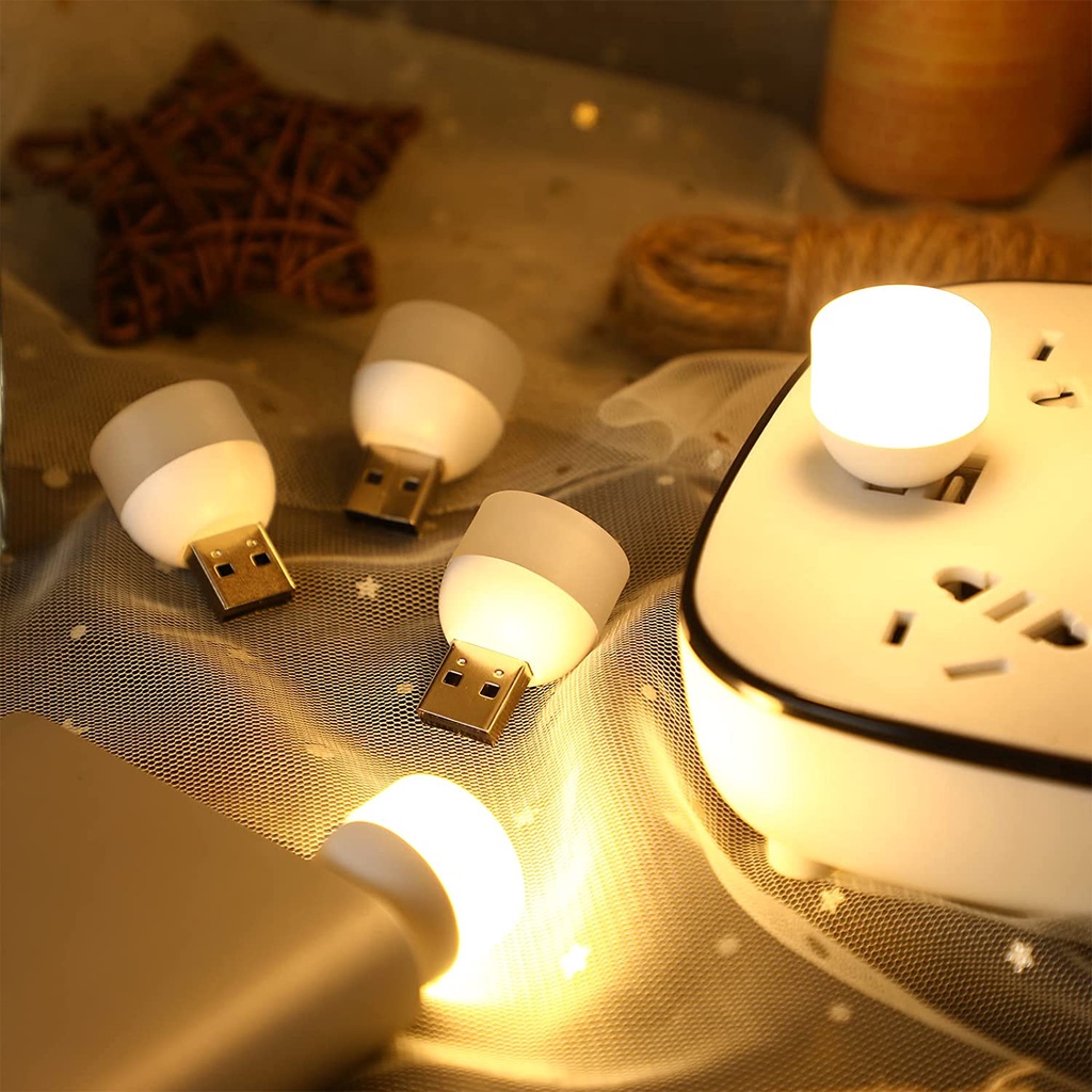 Portable Mini USB Plug Lamp Night Light / Computer Mobile Power Charging Small Book Lamps / LED Eye Protection Reading Bedside Night Lamp