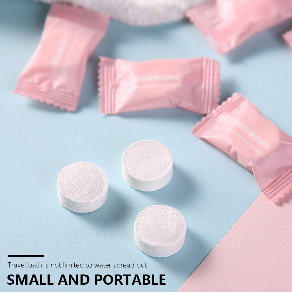LM 20pcs/50pcs Disposable Compressed Towel Outdoor Travel Water Wet Wipe Towel Expandable Mini Face Care Tablet Capsules Cloth Wipes Paper Tissue Mask